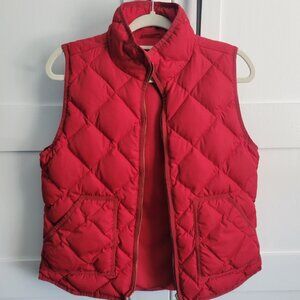 EUC J. Crew Women's Medium Red Down Puffer Vest